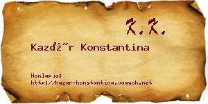 Kazár Konstantina névjegykártya